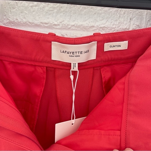 NEW Lafayette 148 Clinton Pant Vibrant Coral MPC29R-6147 Size 8 NWT - Picture 4 of 10